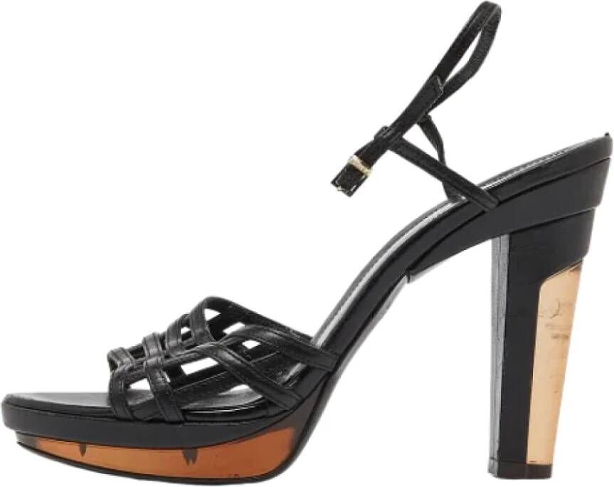 Fendi Vintage Pre-owned Leather sandals Black Dames