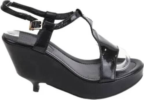 Fendi Vintage Pre-owned Leather sandals Black Dames