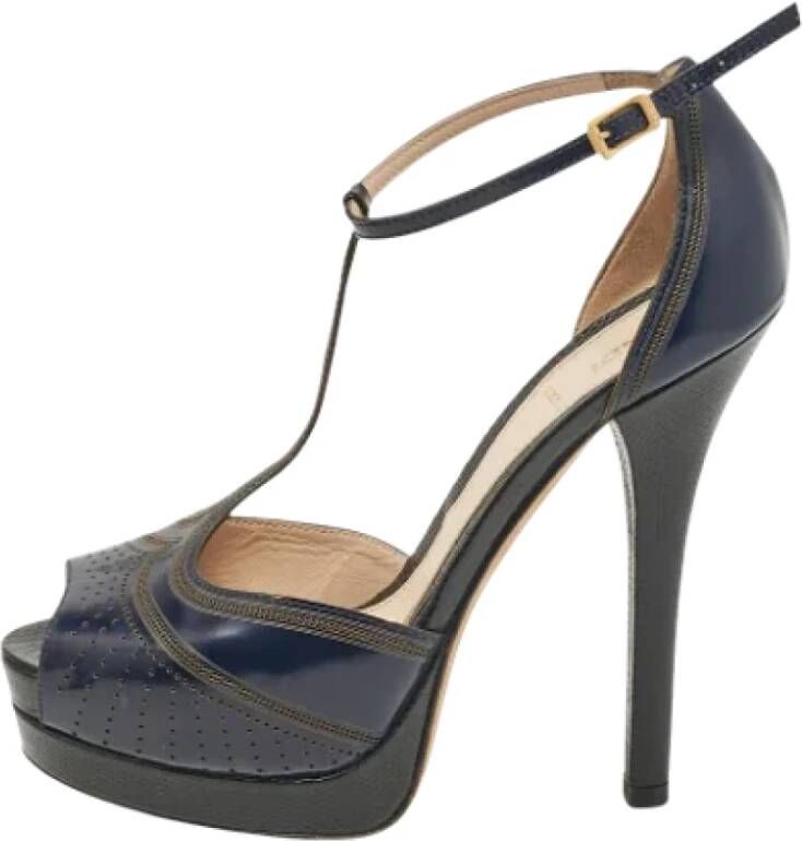 Fendi Vintage Pre-owned Leather sandals Blue Dames