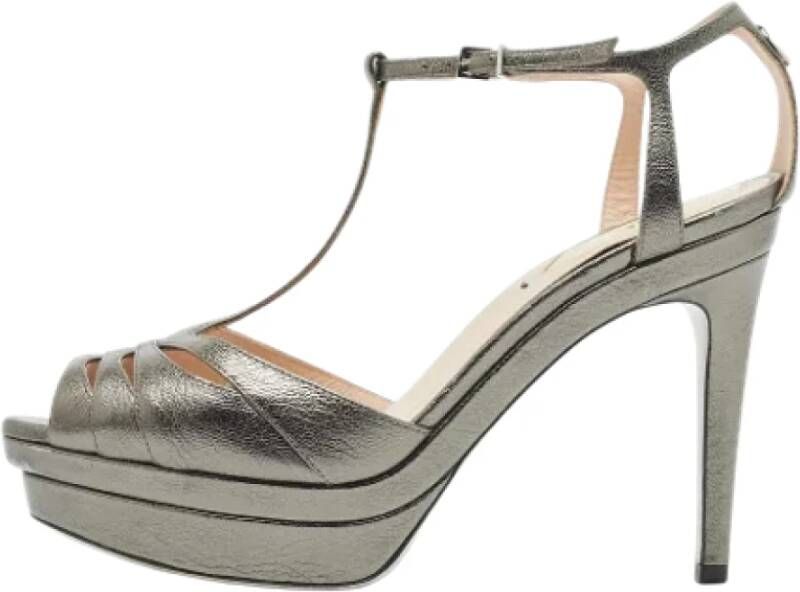 Fendi Vintage Pre-owned Leather sandals Gray Dames