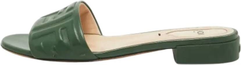 Fendi Vintage Pre-owned Leather sandals Green Dames