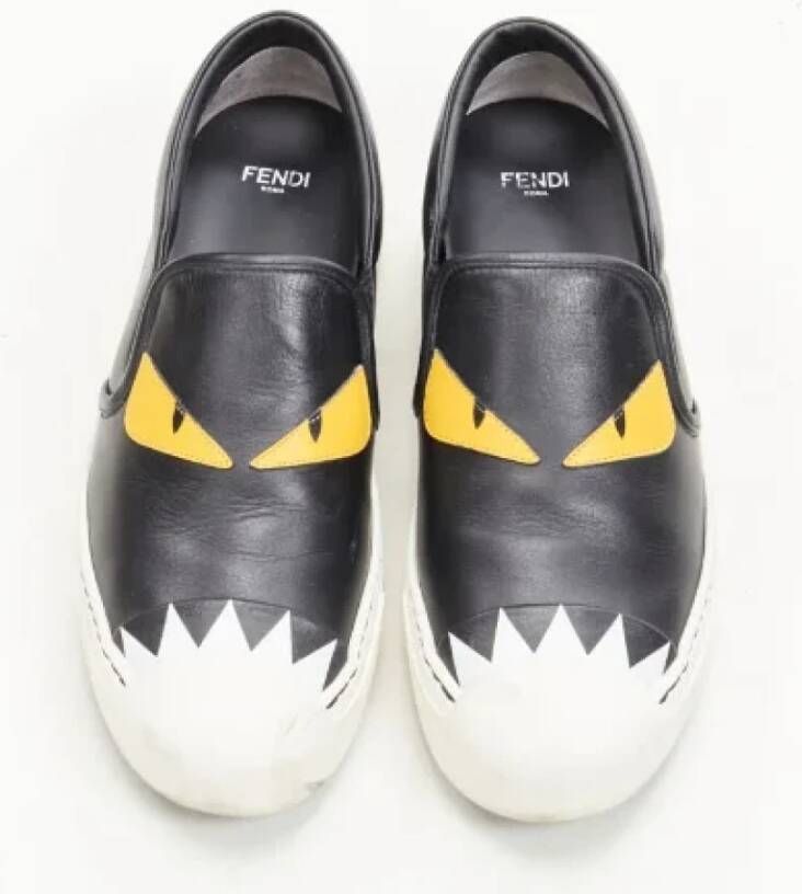 Fendi Vintage Pre-owned Leather sneakers Black Dames