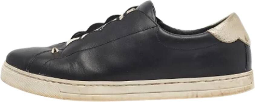 Fendi Vintage Pre-owned Leather sneakers Black Dames