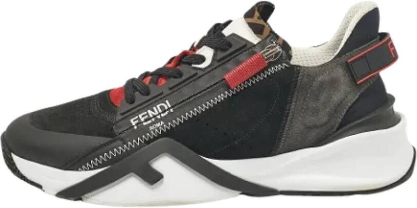 Fendi Vintage Pre-owned Leather sneakers Black Heren