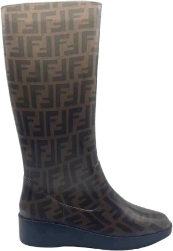 Fendi Vintage Pre-owned Rubber boots Brown Dames