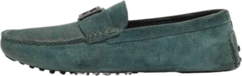 Fendi Vintage Pre-owned Suede flats Green Heren