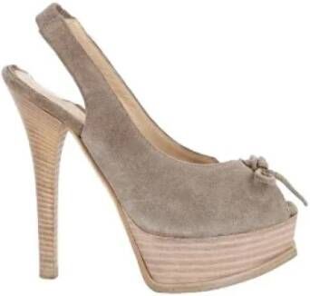 Fendi Vintage Pre-owned Suede heels Beige Dames