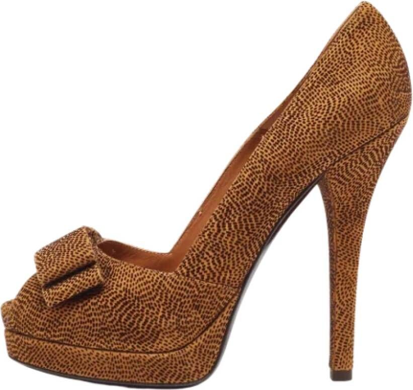 Fendi Vintage Pre-owned Suede heels Brown Dames