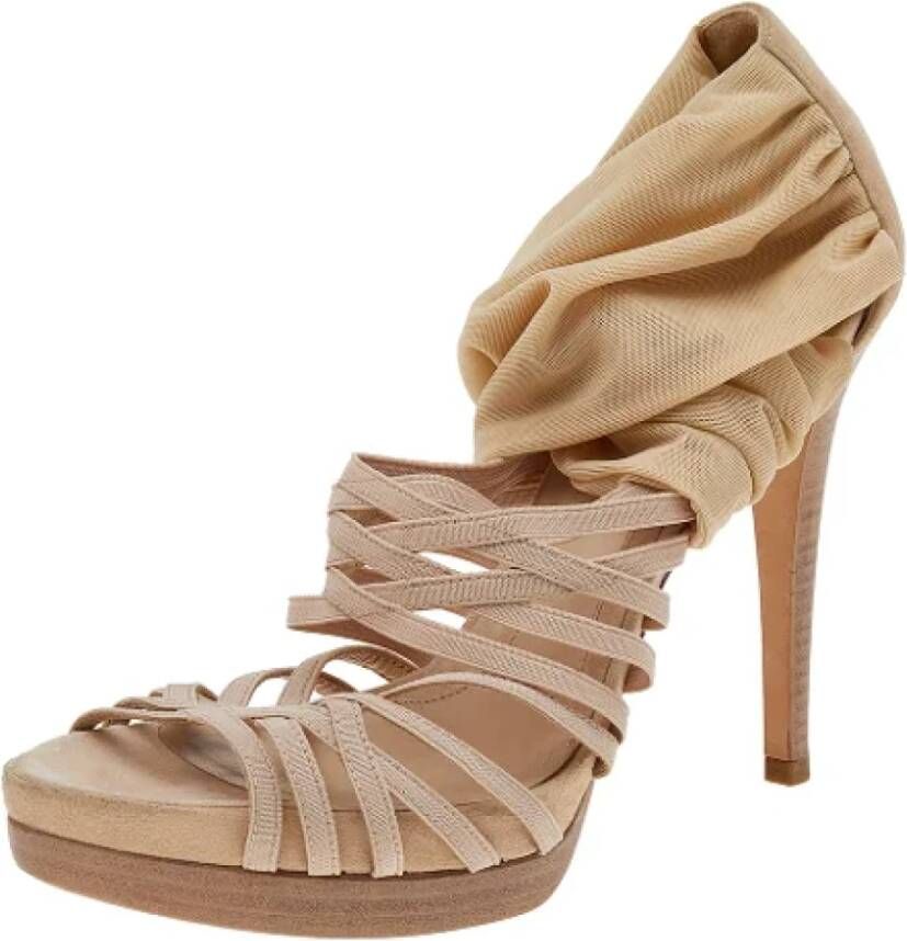 Fendi Vintage Pre-owned Suede sandals Beige Dames