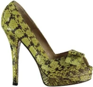 Fendi Vintage Tweedehands Groene Leren Fendi Hakken Green Dames