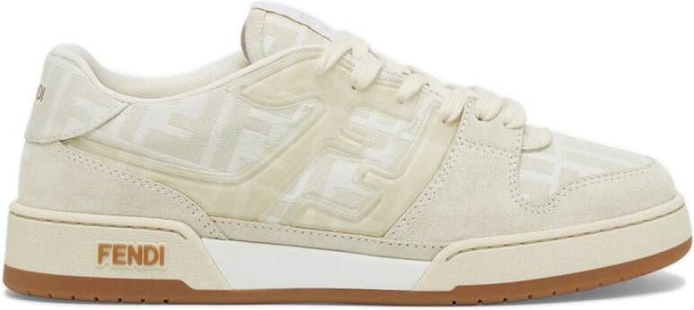 Fendi Witte Jacquard Sneakers White Dames