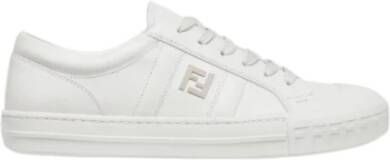 Fendi Witte Leren Lage Sneaker White Heren