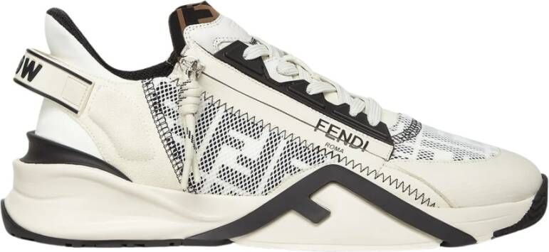 Fendi Witte Slip On Sneakers Elastische Veters White Heren