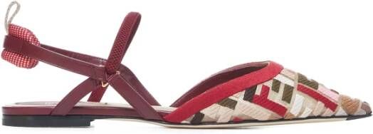 Fendi Zwarte Colibri Slingback Flats Multicolor Dames