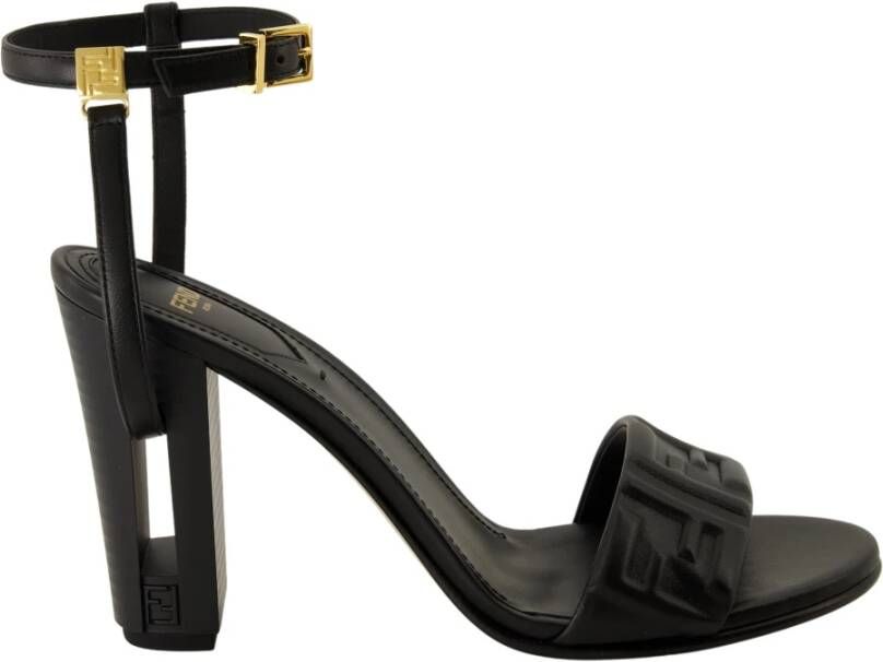 Fendi Zwarte Delfina Hakken Sandalen Black Dames