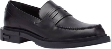 Fendi Leren Loafers met Logo Detail Black Heren