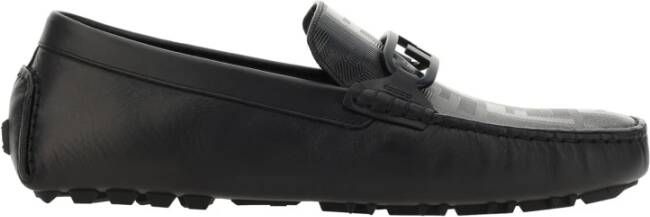 Fendi Zwarte Leren Loafer Schoenen Ss22 Black Heren