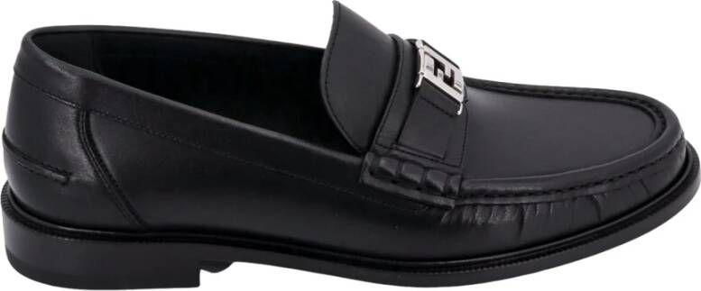 Fendi Zwarte Leren Loafers Aw23 Black Heren