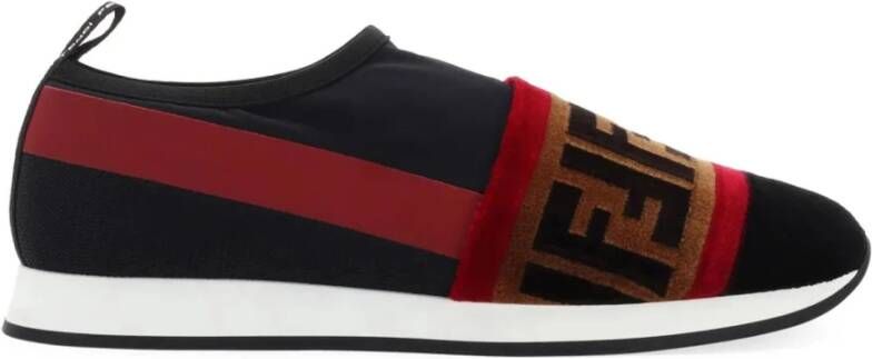 Fendi Zwarte Slip-On Sneakers Ss21 Multicolor Dames