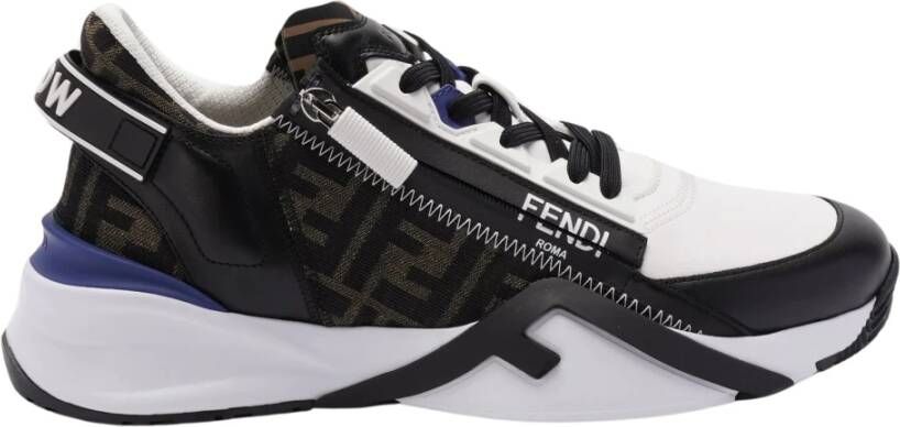 Fendi Zwarte Sneakers met Elastische Veters Multicolor Heren