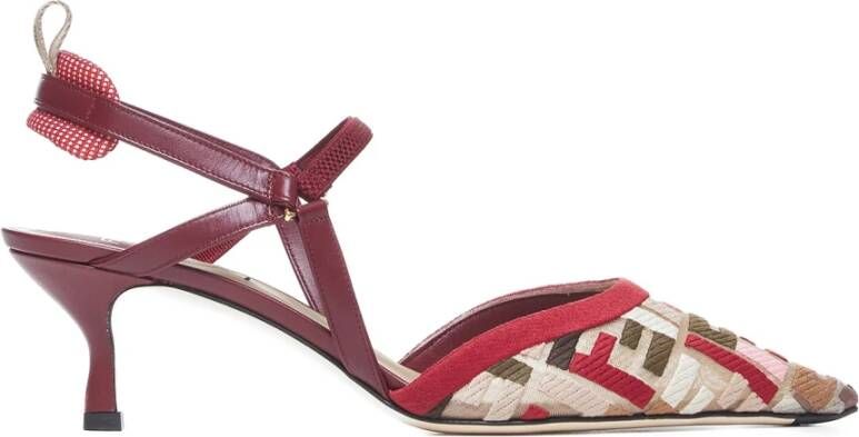 Fendi Zwarte Strik Slingback Pumps Multicolor Dames