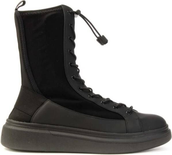 Fessura Hoge Top Army Zwart Sneakers Black Dames