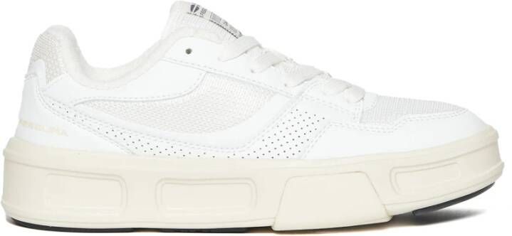 Fessura Witte leren en stoffen sneakers White Dames