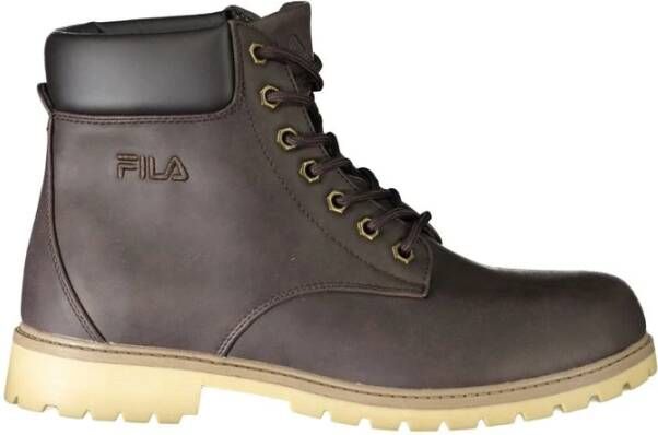 Fila Bruine Herenlaars Vetersluiting Geborduurd Brown Heren