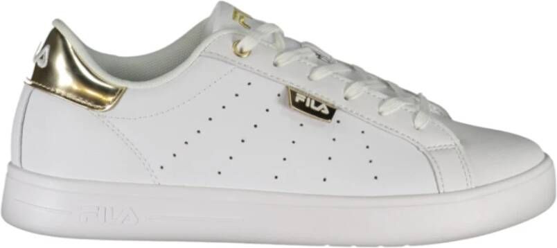 Fila Sportieve witte vetersneakers met gouden details White Dames