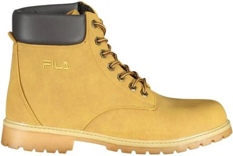 Fila Gele Lace-Up Geborduurde Laars Yellow Heren