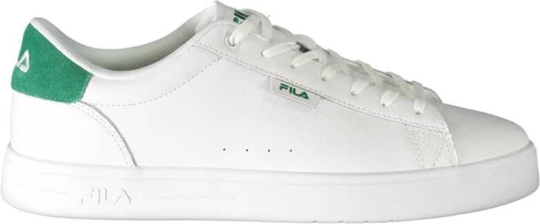 Fila Sportieve witte vetersneakers met groene details White Heren