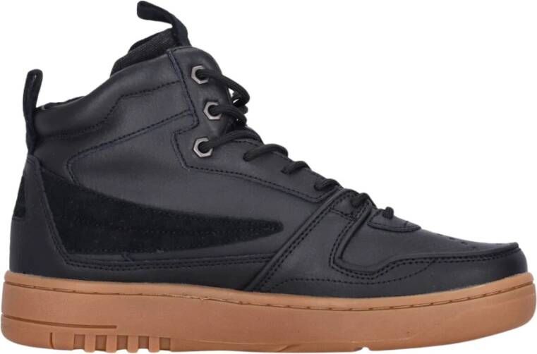 Fila Zwarte High-Top Sneaker Vetersluiting Black Heren