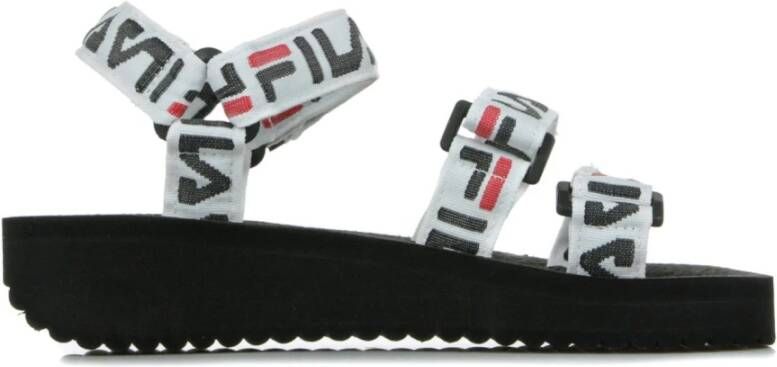 Fila Zwarte Logo Sandaal Dames Slippers Black Dames