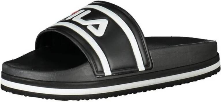 Fila Zwarte wigslippers met logodetail Black Dames