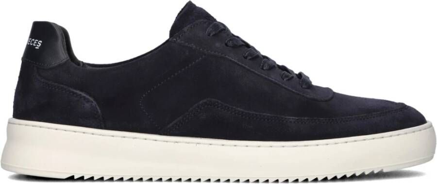 Filling Pieces Blauwe Suède Lage Top Sneakers Blue Heren