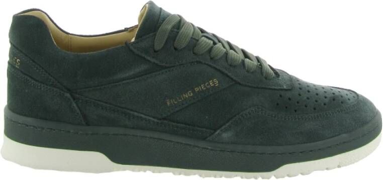 Filling Pieces Donkergroene Suède Lage Top Sneakers Green Heren