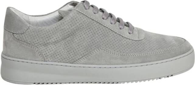 Filling Pieces Grijze Geperforeerde Suède Lage Top Trainers Gray Dames