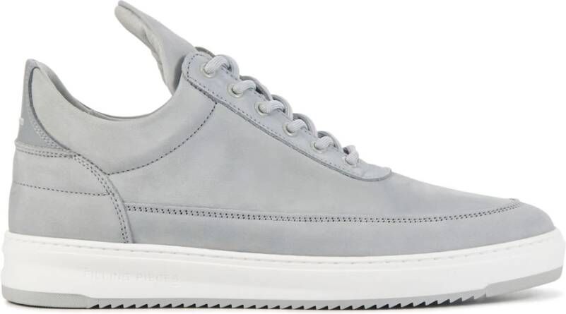 Filling Pieces Lage Top Grijze Nubuck Sneaker Gray Heren