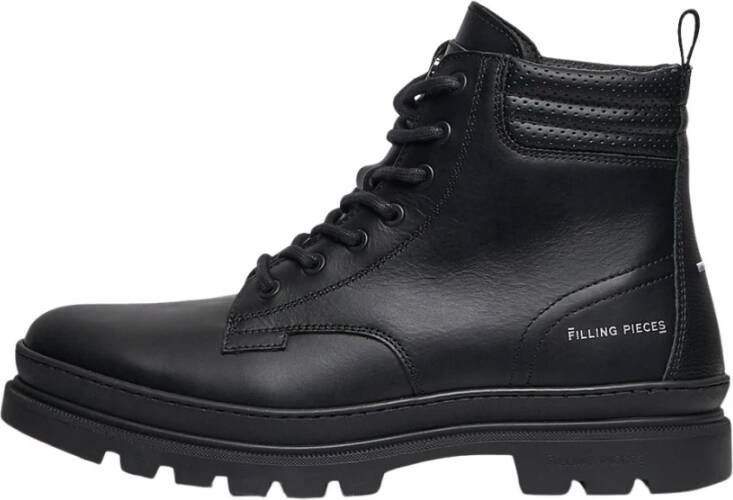 Filling Pieces Zwarte Leren Laarzen Black Heren