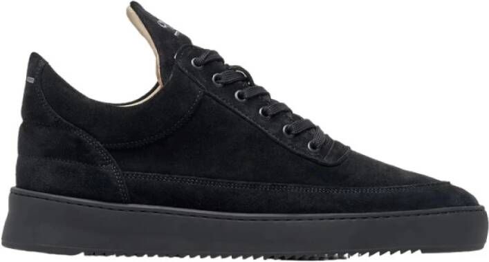 Filling Pieces Lage Top Suède All Black Sneakers Black Heren