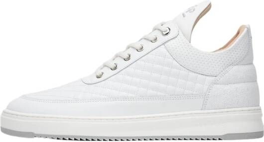 Filling Pieces Gewatteerde Lage Top Sneakers Wit White Heren