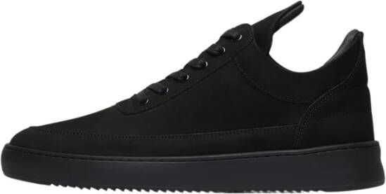 Filling Pieces Low Top Ripple Nubuck All Black Heren