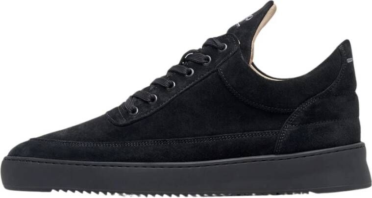 Filling Pieces Lage Top Suède All Black Sneakers Black Heren