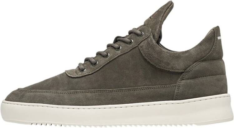 Filling Pieces Low Top Organic Suede Green Groen Heren