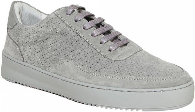 Filling Pieces Grijze Geperforeerde Suède Lage Top Trainers Gray Dames