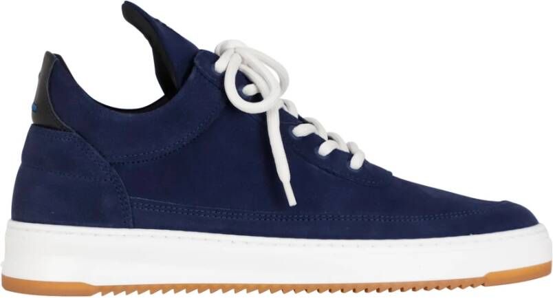 Filling Pieces Low Top Suede Dark Blue Blauw