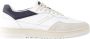 Filling Pieces Witte leren sneakers Ronde neus Marine accenten White Heren - Thumbnail 1