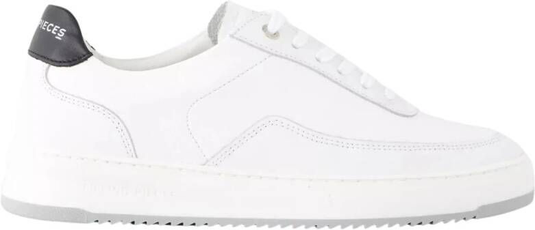 Filling Pieces Witte leren sneakers Ronde veters Comfortabel White Heren