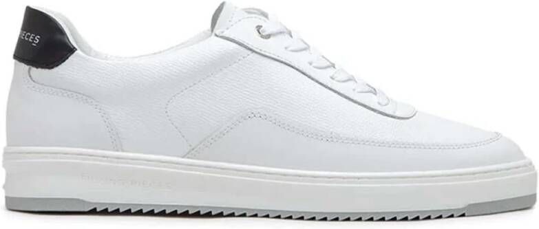 Filling Pieces Witte leren sneakers Ronde veters Comfortabel White Heren