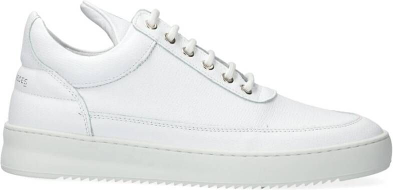 Filling Pieces Witte sneakers van korrelig leer White Heren